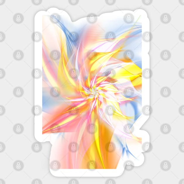 Fractal Flower Sticker by RoxanneG